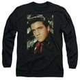 thumbnail image 1 of Elvis Presley Red Scarf Adult Long Sleeve T-Shirt Black, 1 of 2