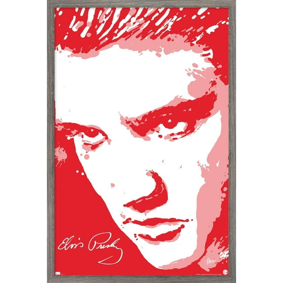 Elvis Presley - Red Wall Poster, 14.725" x 22.375" Framed