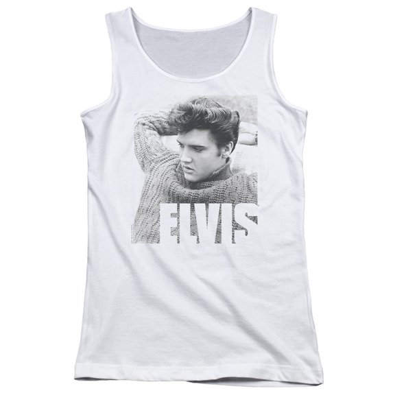 Elvis Presley Relaxing Junior Women's Tank Top T-Shirt White