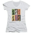 thumbnail image 1 of Elvis Presley Retro Boxes Junior Women's V-Neck T-Shirt White, 1 of 1