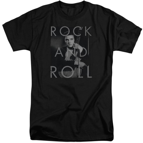 Elvis Presley Rock And Roll S/S Adult Tall Black