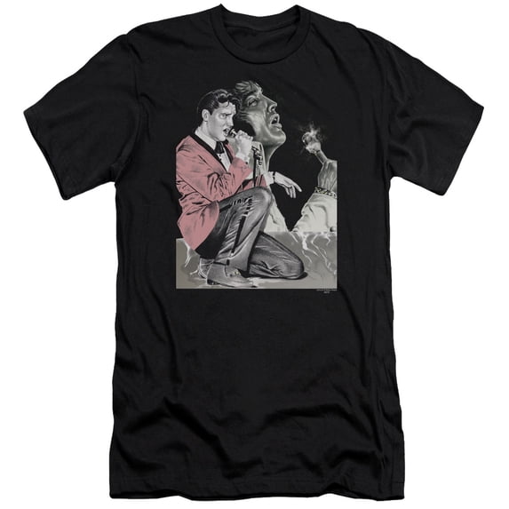 Elvis Presley - Rock N Roll Smoke - Premium Slim Fit Short Sleeve Shirt - X-Large