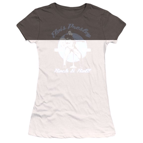 Elvis Presley Rock and Roll Premium Junior Women's T-Shirt Charcoal
