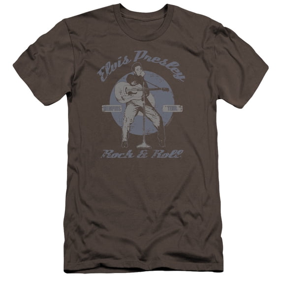 Elvis Presley Rock and Roll Premium Slim Fit 30/1 T-Shirt Charcoal