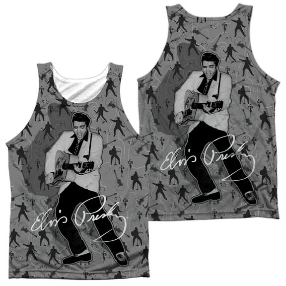 Elvis Presley Rockin All Over Allover Print Officially Licensed Sublimation Adult Tank Top