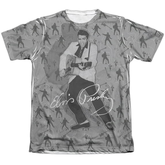 Elvis Presley Rockin All Over Officially Licensed Faded Sublimation Adult T Shirt