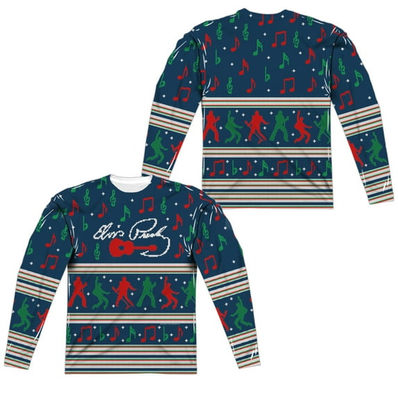Elvis Presley - Rocking Sweaters (Front/Back Print) - Regular Fit Long Sleeve Shirt - Large