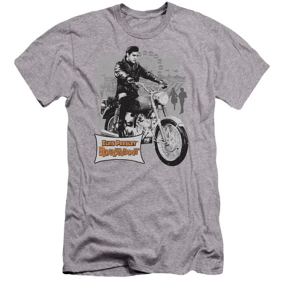 Elvis Presley Roustabout Poster Premium Slim Fit 30/1 T-Shirt Athletic Heather