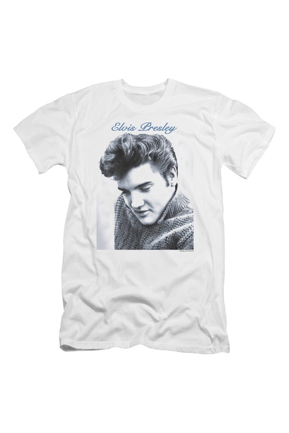 Elvis Presley - Script Sweater - Premium Slim Fit Short Sleeve Shirt - X-Large