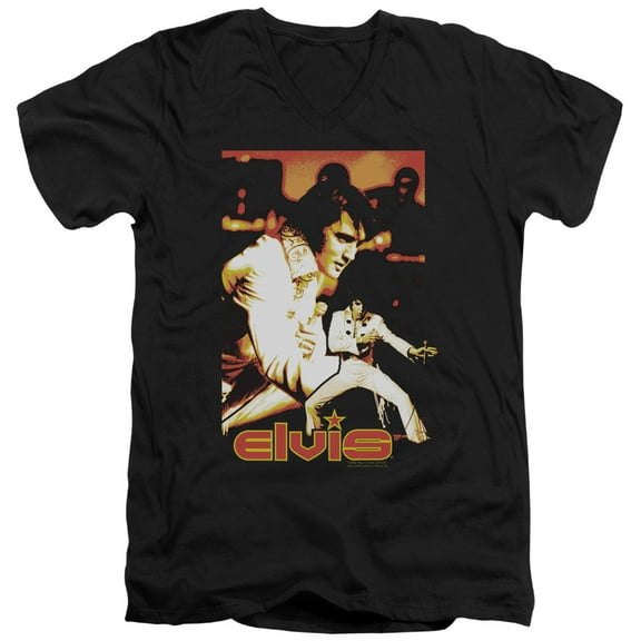 Elvis Presley Showman V-Neck T-Shirt Black