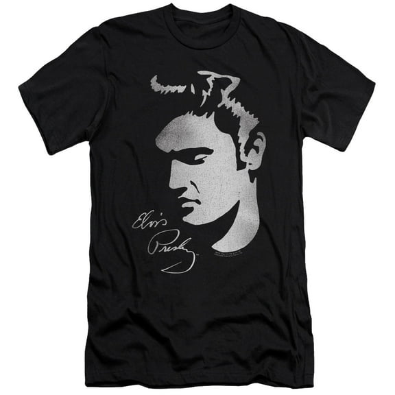 Elvis Presley Simple Face Adult 30/1 T-Shirt Black