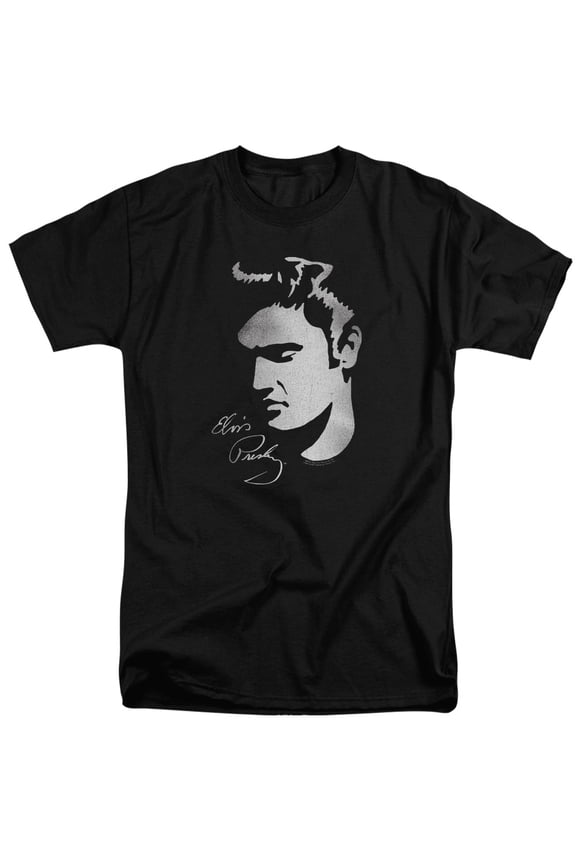 Elvis Presley Simple Face S/S Adult Tall Black