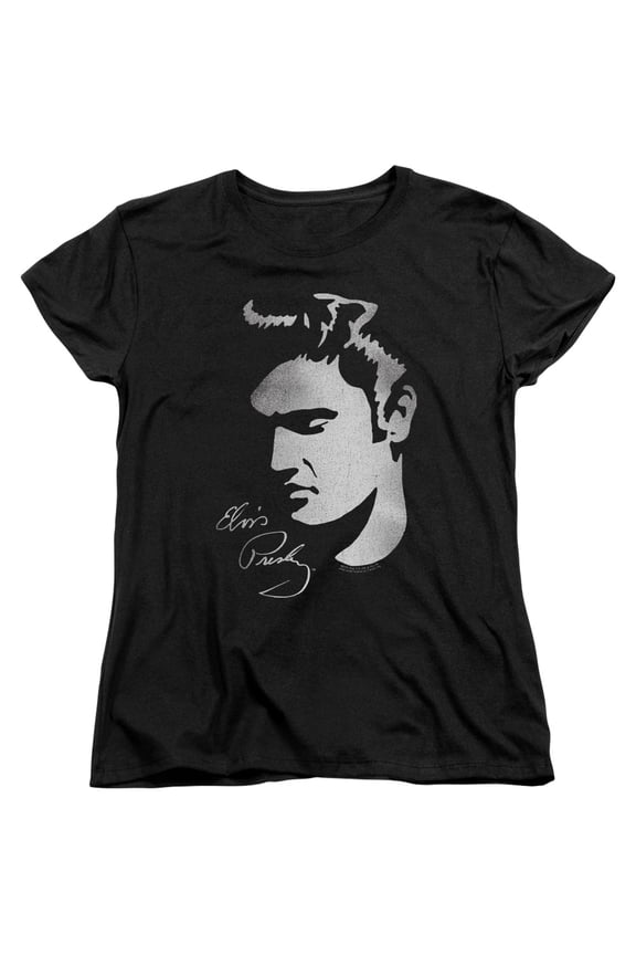 Elvis Presley Simple Face Women's T-Shirt Black