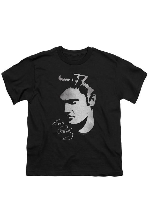 Elvis Presley Simple Face Youth T-Shirt Black