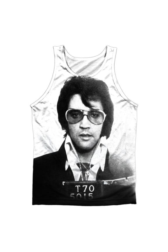 Elvis Presley Singer Rock Music Icon Police Photo Front Print Tank Top Shirt