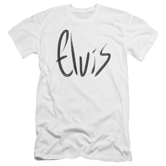 Elvis Presley - Sketchy Name - Premium Slim Fit Short Sleeve Shirt - XX-Large