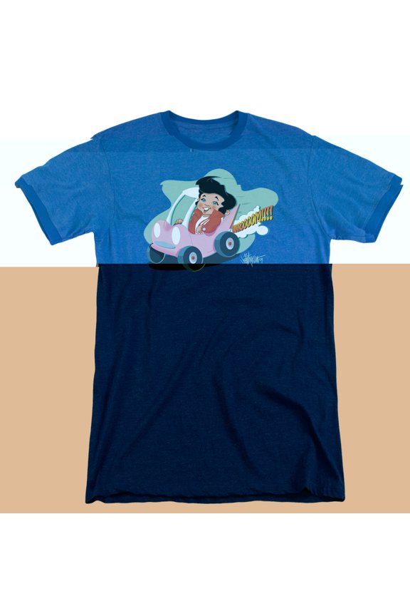 Elvis Presley Speedway Heather Ringer T-Shirt Royal Blue