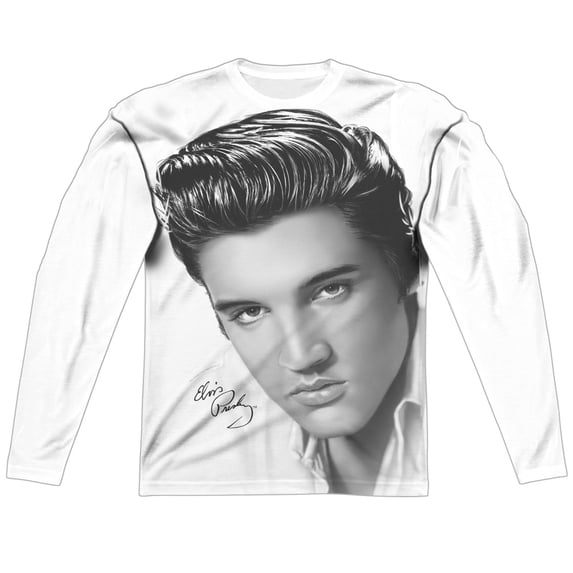 Elvis Presley Stare 2 Sublimated Long Sleeve T-Shirt White
