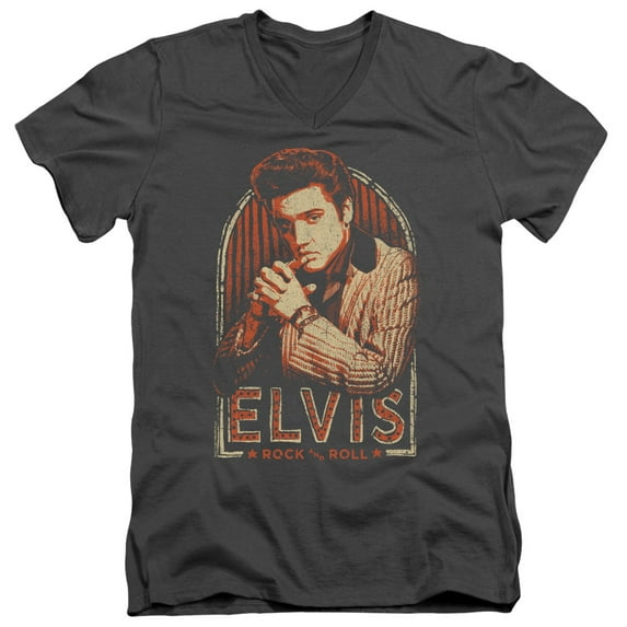 Elvis Presley - Stripes - Slim Fit V Neck Shirt - Small