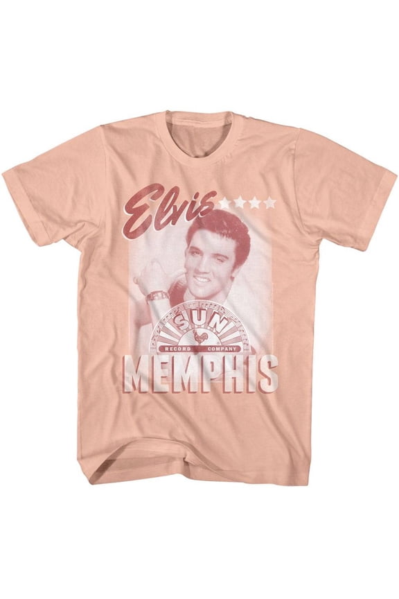 Elvis Presley - Sun Records Memphis - American Classics - Solid Orange Adult Short Sleeve T-Shirt