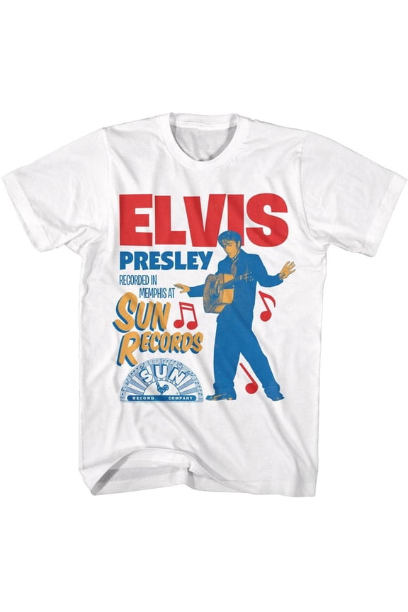 Elvis Presley - Sun Records - Recorded In Memphis - Adult Short Sleeve T-Shirt