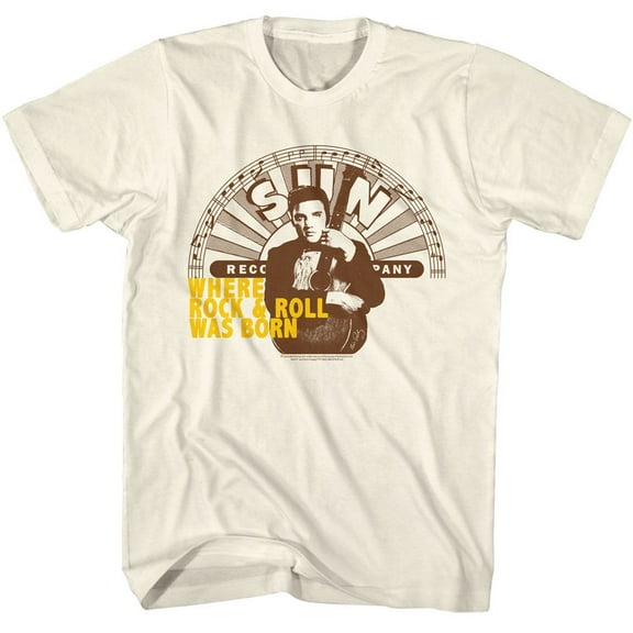 Elvis Presley Sun Records Where Rock And Roll Was Born Natural Adult T-Shirt L
