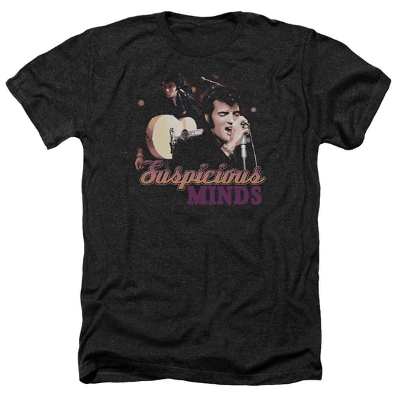 Elvis Presley - Suspicious Minds - Heather Short Sleeve Shirt - Small
