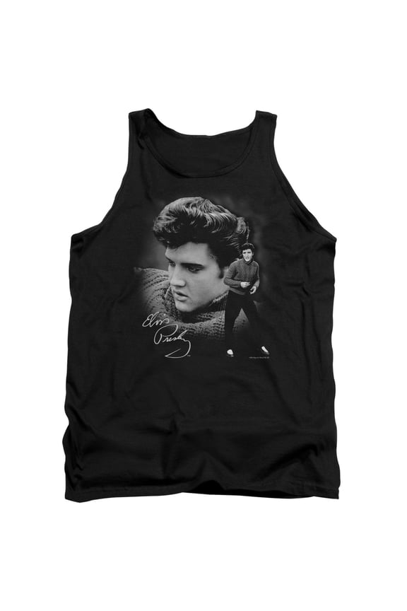 Elvis Presley Sweater Adult Tank Top Black
