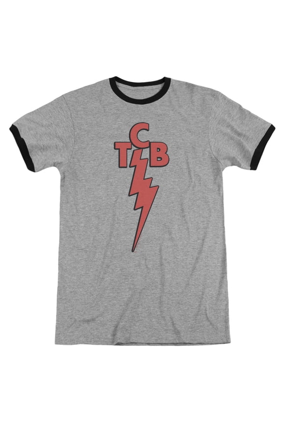 Elvis Presley TCB Adult Ringer T-Shirt Heather/Black