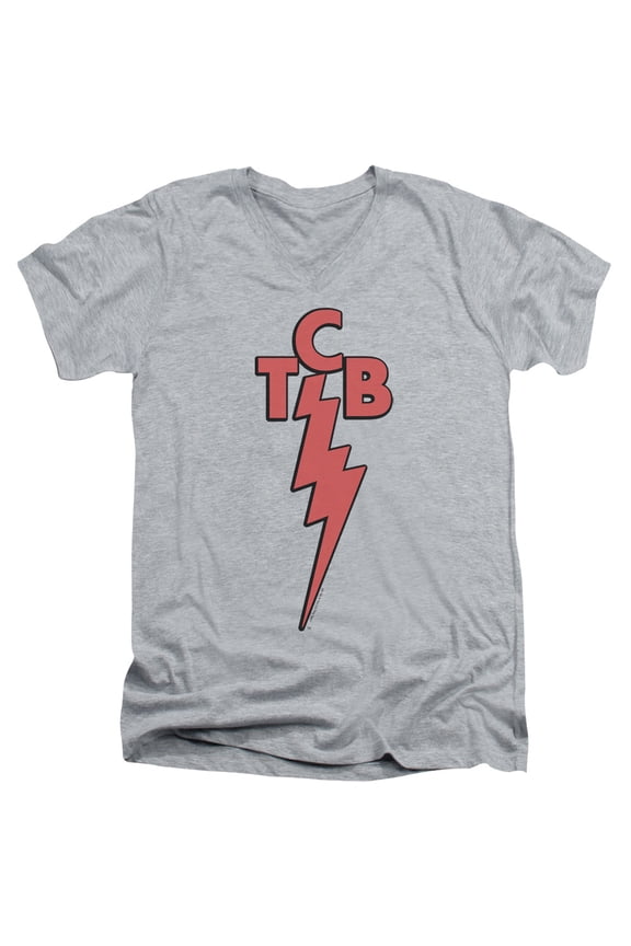 Elvis Presley TCB Adult V-Neck T-Shirt Athletic Heather