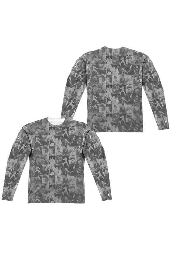 Elvis Presley TCB Crowd (Front/Back Print) Sublimated Long Sleeve T-Shirt White