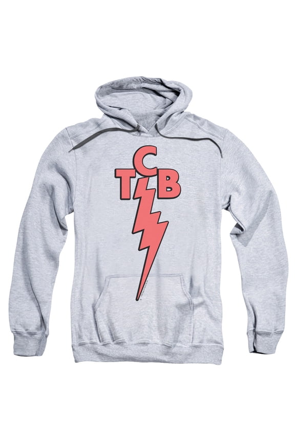 ELV165-AFTH-1 Elvis Presley & TCB Adult Pull-Over Hoodie, Athletic Heather - Small