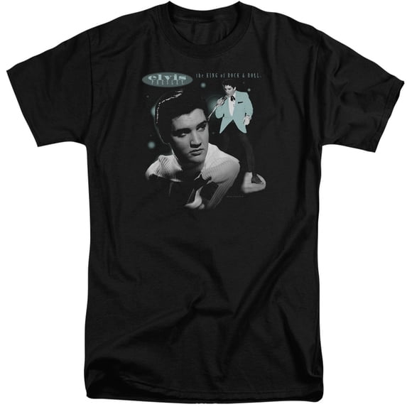 Elvis Presley Teal Portrait S/S Adult Tall Black