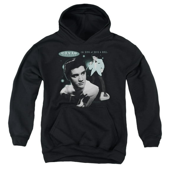 Elvis Presley Teal Portrait Youth Pullover Hoodie Sweatshirt Black