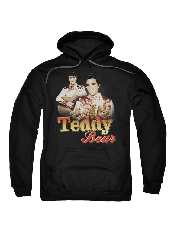 Elvis Presley Teddy Bear Adult Pullover Hoodie Sweatshirt Black