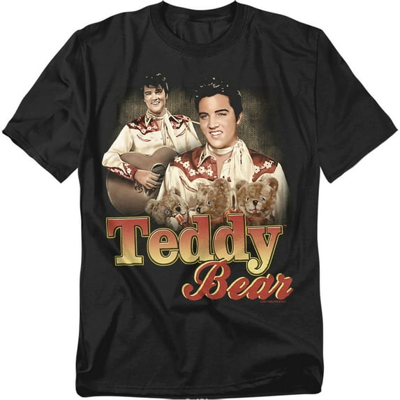 Elvis Presley T-Shirt Teddy Bear Unisex Graphic Tee For Men & Women Black 