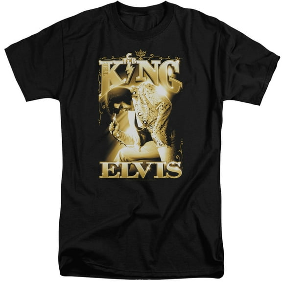 Elvis Presley The King S/S Adult Tall 18/1 Black