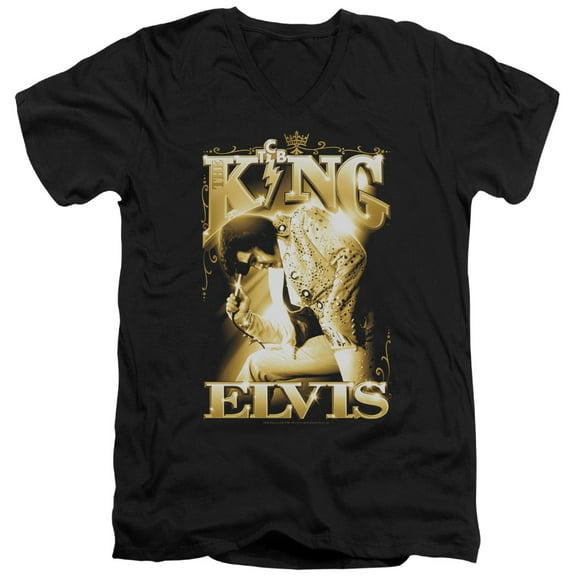 Elvis Presley - The King - Slim Fit V Neck Shirt - XX-Large