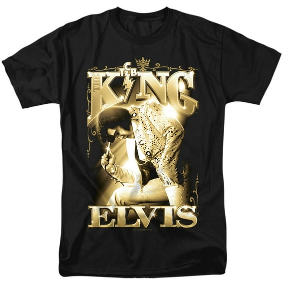 Elvis Presley The King Unisex Adult T Shirt (4X-Large) Black