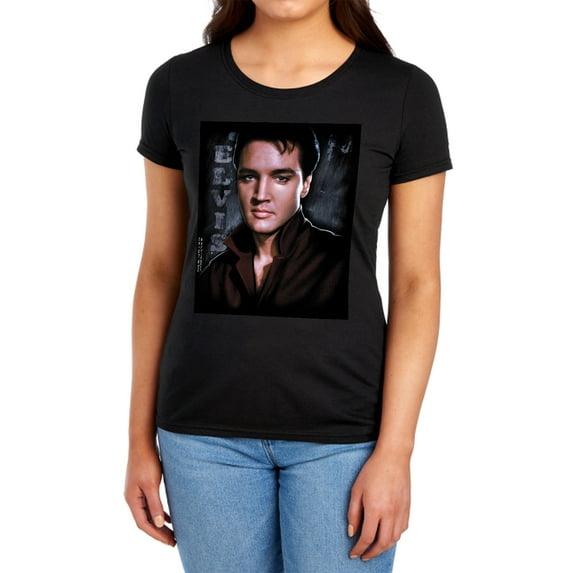 Elvis Presley Tough Women's T Shirt (Small) Black