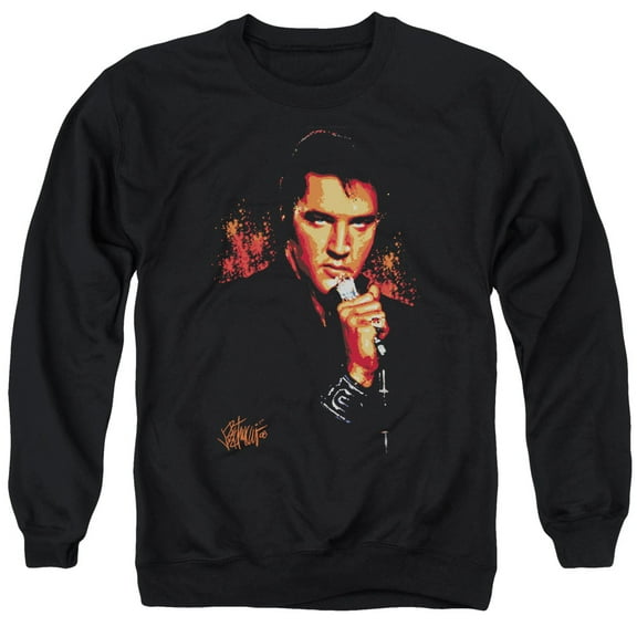 Elvis Presley Trouble Adult Crewneck Sweatshirt Black