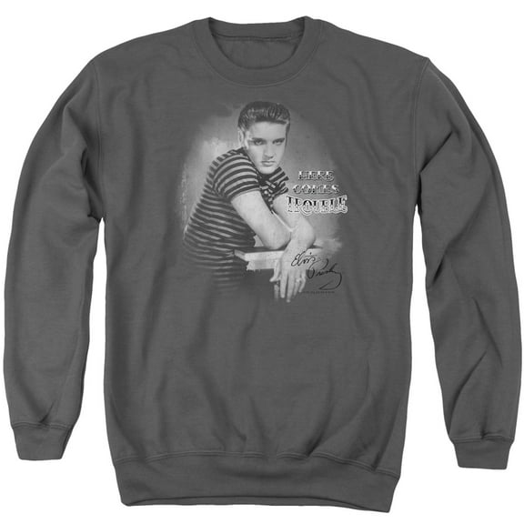 Elvis Presley Trouble Adult Crewneck Sweatshirt Charcoal