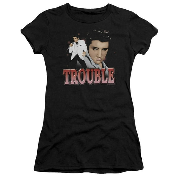 Elvis Presley Trouble Premium Junior Women's T-Shirt Black