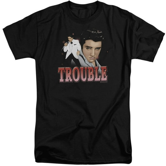 Elvis Presley Trouble S/S Adult Tall Black