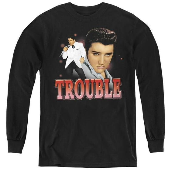 Elvis Presley Trouble Youth Long Sleeve T-Shirt Black