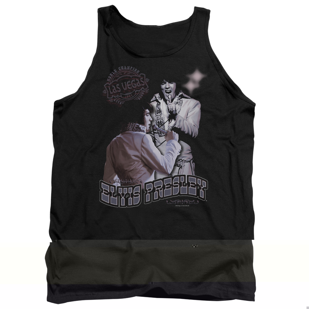 Elvis Presley Violet Vegas Adult Tank Top Black