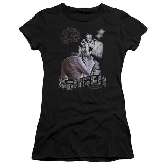 Elvis Presley Violet Vegas Premium Junior Women's T-Shirt Black