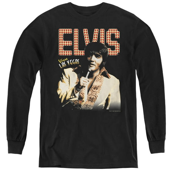 Elvis Presley Viva Star Youth Long Sleeve T-Shirt Black