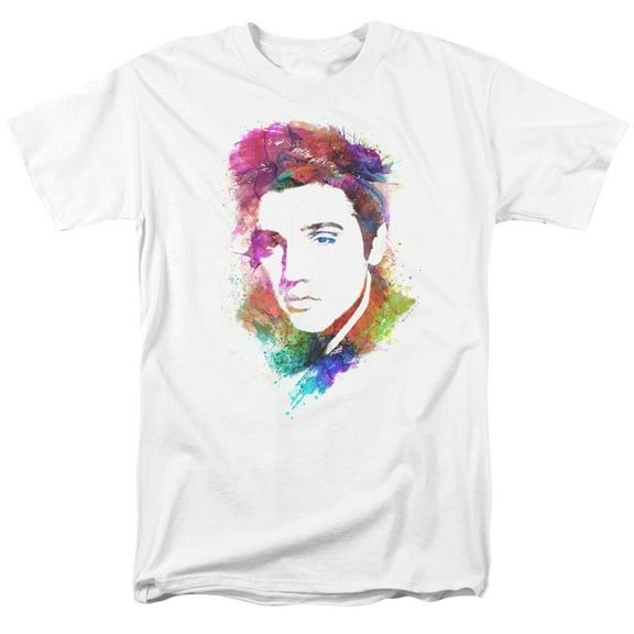 Men's Elvis Presley Watercolor King T-shirt Small White
