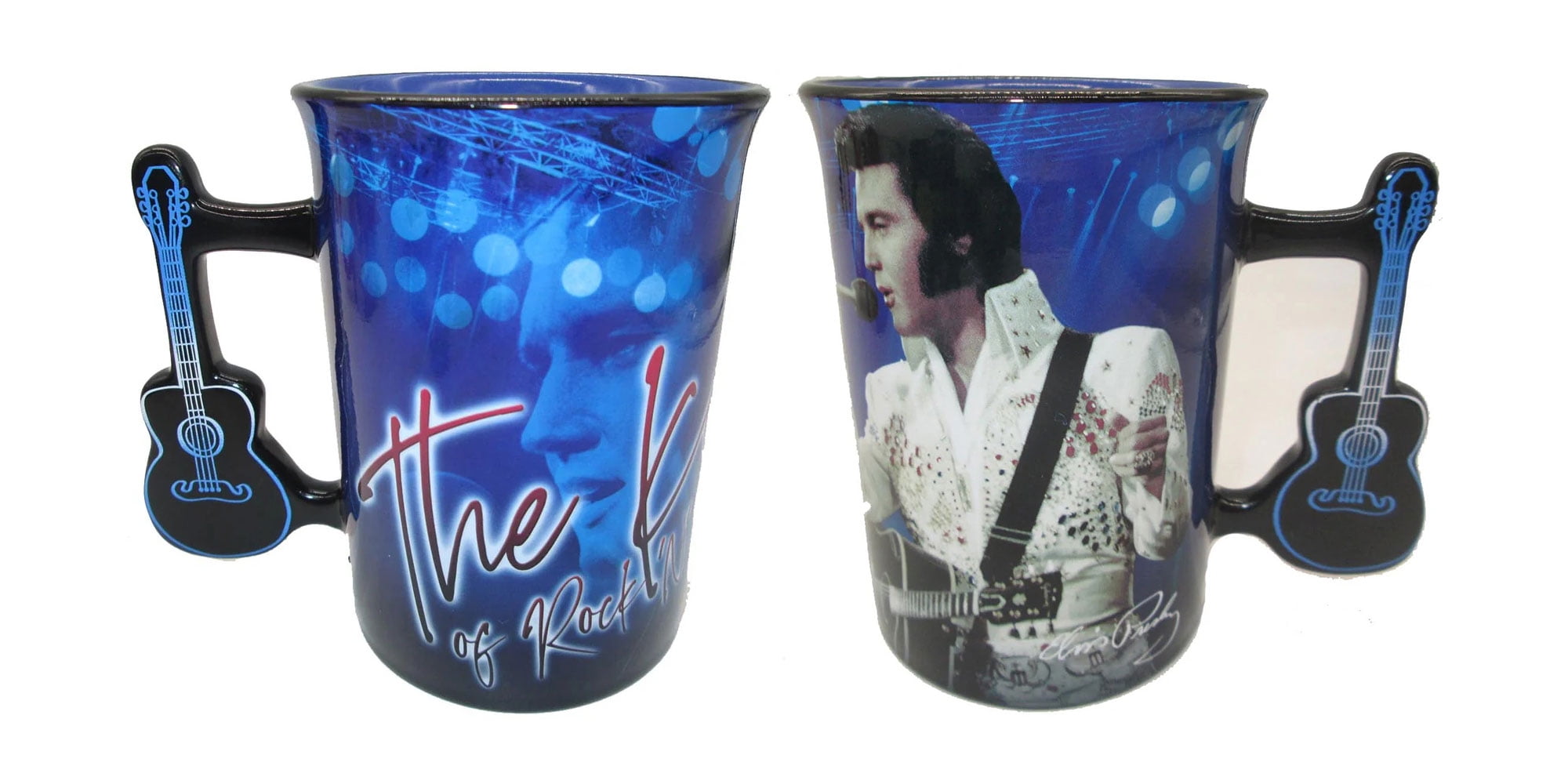 Elvis Presley White Jumpsuit Coffee Mug with Guitar Handle